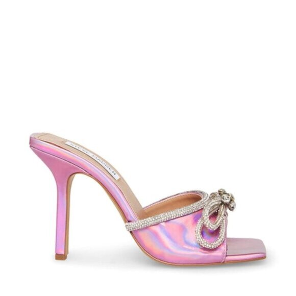 Steve Madden Shoes - Steve Madden Embellish Pink Patent Barbie Prom Wedding Glam Heeled Sandals 6.5